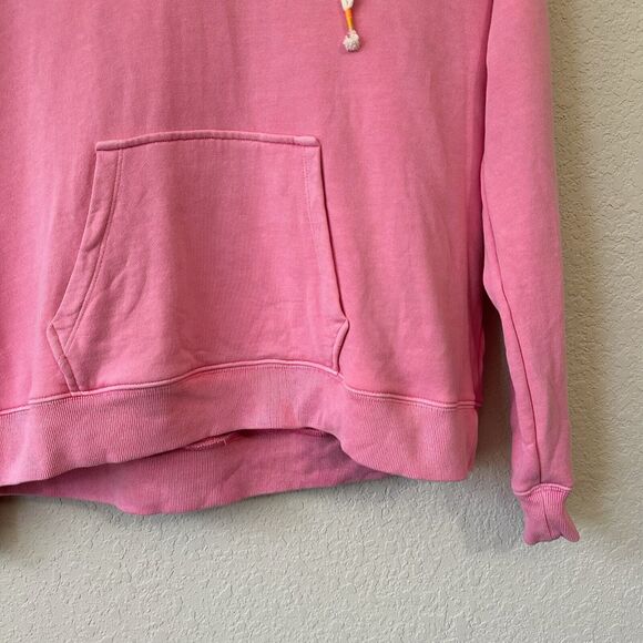 NWOT J. Crew Garment Dyed V-Neck Cotton Terry Hoodie Larkspur Pink *FLAW* - Picture 5 of 11